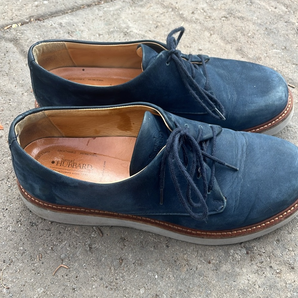 Navy Blue [Leather & NuBuck] Oxford Shoes - Picture 4 of 11